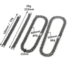 Load image into Gallery viewer, Black Iced Out Chain and Bracelet Set