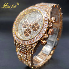 Load image into Gallery viewer, Luxury Gold Men's Watch Waterproof Stainless Steel Iced Bracelet