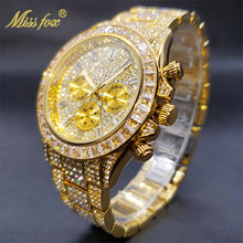 Load image into Gallery viewer, Luxury Gold Men's Watch Waterproof Stainless Steel Iced Bracelet