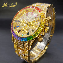Load image into Gallery viewer, Luxury Gold Men's Watch Waterproof Stainless Steel Iced Bracelet