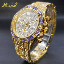 Load image into Gallery viewer, Luxury Gold Men's Watch Waterproof Stainless Steel Iced Bracelet