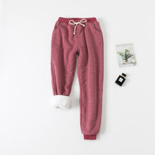 將圖片載入圖庫檢視器 Winter Women Long Trousers Warm Thick Lamb Cashmere Harem Pants