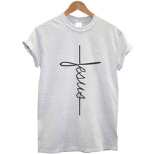 Load image into Gallery viewer, Christian Cross Print Tops Female T-Shirt