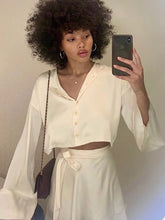 將圖片載入圖庫檢視器 Casual Satin Two Piece Dress Set