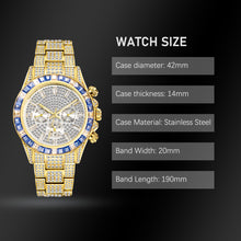 Load image into Gallery viewer, Luxury Gold Men's Watch Waterproof Stainless Steel Iced Bracelet