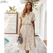 Load image into Gallery viewer, Women's V-Neck Flowy T-Shirt Dress