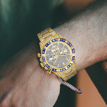 Load image into Gallery viewer, Luxury Gold Men's Watch Waterproof Stainless Steel Iced Bracelet