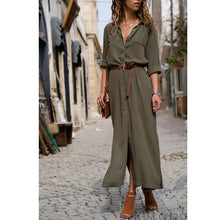 將圖片載入圖庫檢視器 Women Summer V Neck Boho Party Beach Dress Woman Solid Color Long Maxi Dresses Ladies Holiday Casual Sundress Female Clothes