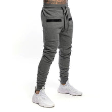 將圖片載入圖庫檢視器 New Mens Jogger Zip pocket Sweatpants Man Gyms Workout Fitness Cotton Trousers Male Casual Fashion Skinny Track Pants Winter