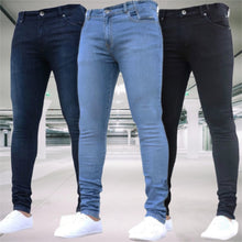 Load image into Gallery viewer, Men's Pants Retro Washing Zipper Stretch Jeans