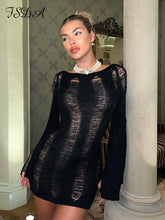 Load image into Gallery viewer, Women Long Sleeve Backless Dress