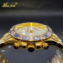 Load image into Gallery viewer, Luxury Gold Men's Watch Waterproof Stainless Steel Iced Bracelet